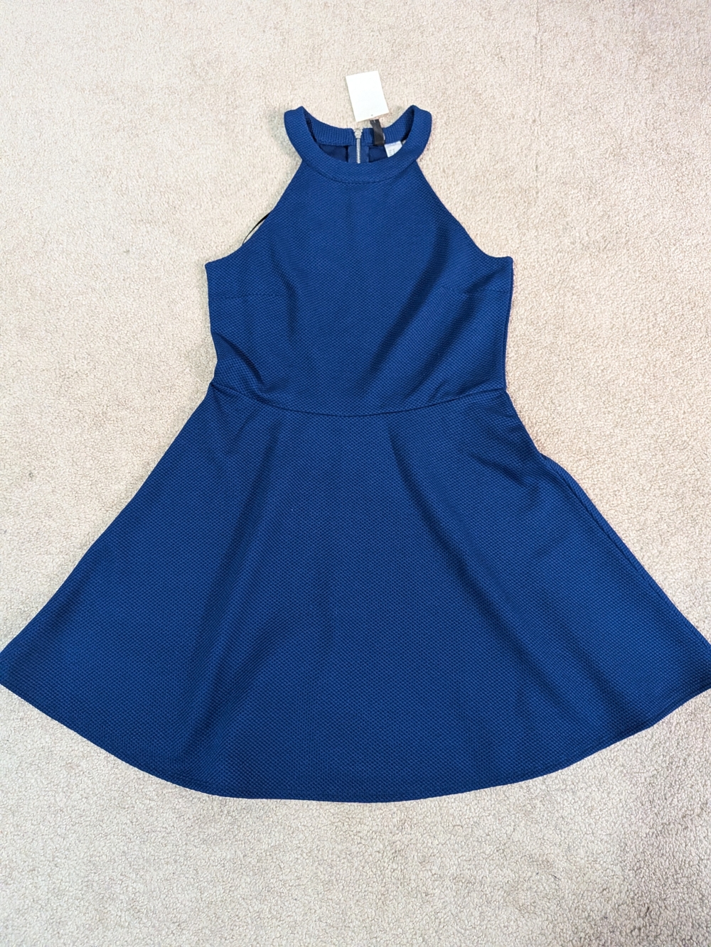H&M Royal Blue Halter Fit-and-Flare Dress